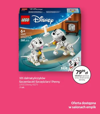 Klocki LEGO Disney 43271 101 dalmatyńczyków Szczeniaczki Szczęściarz i Penny promocja w Empik