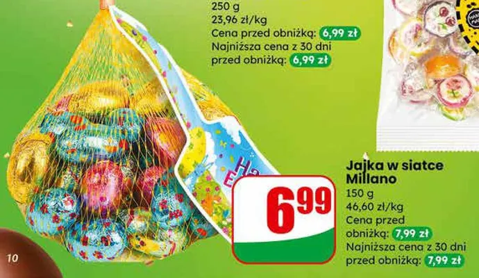 Jajka w siatce Millano promocja w Dino