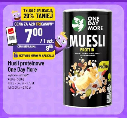 Musli proteinowe One Day More promocja w POLOmarket