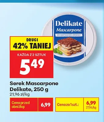 Serek Mascarpone Delikate promocja w Biedronka