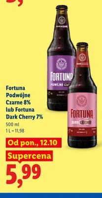 Piwo Fortuna Podwójne Czarne 8% promocja w Lidl