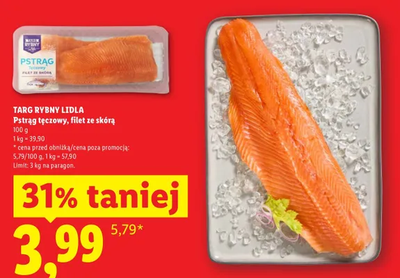 Pstrąg tęczowy filet ze skórą Targ Rybny Lidla promocja w Lidl