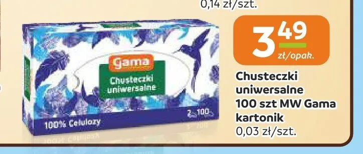 Chusteczki uniwersalne MW Gama promocja w Społem Częstochowa