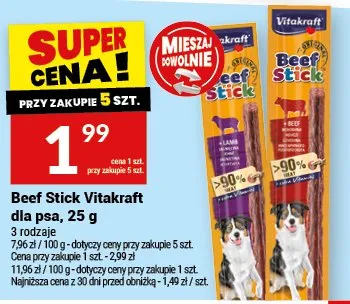 Beef Stick Vitakraft dla psa, 25 g promocja w Twój Market