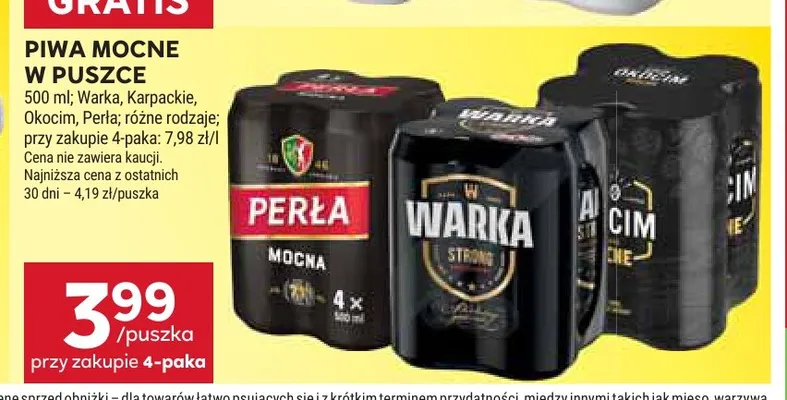 Piwo Perła Mocna 4-pak promocja w Stokrotka