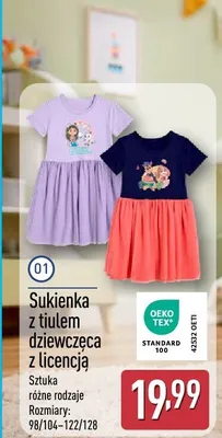 Sukienka z tiulem dziewczęca z licencją promocja w Aldi