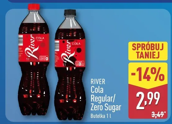 Cola Regular/Zero Sugar promocja w Aldi