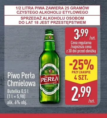 Piwo Perła Chmielowa promocja w Aldi