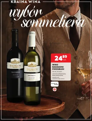 Wino białe Badagoni Pirosmani półwytrawne promocja w Stokrotka