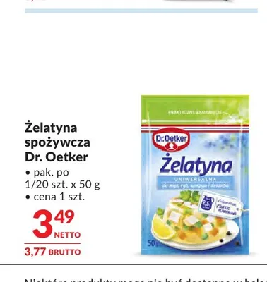 Żelatyna spożywcza Dr. Oetker promocja w Makro
