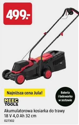 Akumulatorowa kosiarka do trawy Meec Tools 18V 4,0Ah 32cm promocja w Jula