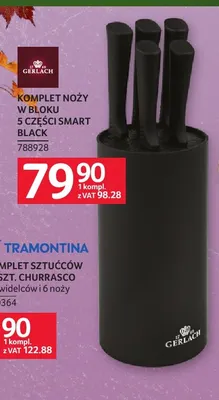 Komplet noży w bloku 5 części Smart Black Gerlach promocja w Selgros