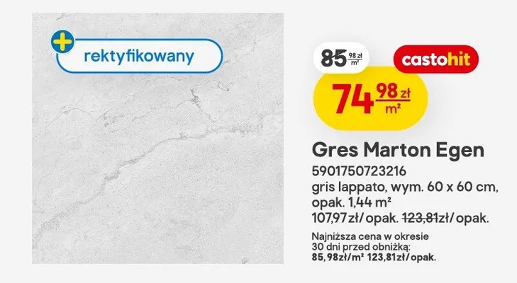 Gres Marton Egen gris lappato promocja w Castorama