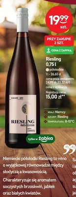Wino białe półsłodkie Riesling Weißer Edelstein promocja w Żabka