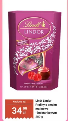 Praliny Lindor o smaku malinowo-śmietankowym promocja w Dino