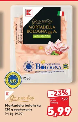 Mortadela bolońska Gold Edition promocja w Kaufland