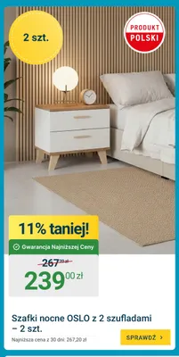 Szafki nocne Oslo z 2 szufladami 2-pak promocja w ERLI