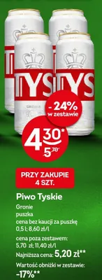 Piwo Tyskie Gronie promocja w Żabka