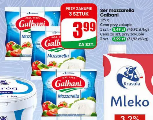 Ser mozzarella promocja w Dino
