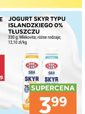 Jogurt Skyr typu islandzkiego Mlekovita 0% promocja w Stokrotka