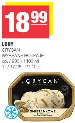 Lody Grycan wybrane rodzaje śmietankowe promocja w SPAR