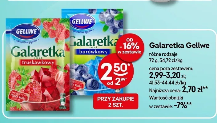 Galaretka Gellwe smak truskawkowy promocja w Żabka