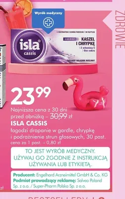 Pastylki do ssania Isla Cassis promocja w Super-Pharm