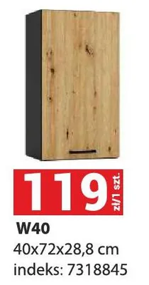 Szafka kuchenna W40 40x72x28,8cm indeks 7318845 promocja w Merkury Market