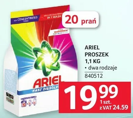 Proszek do prania Ariel 1,1kg promocja w Selgros
