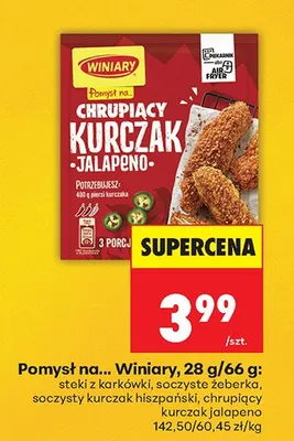 Pomysł na chrupiący kurczak jalapeno, steki z karkówki, soczyste żeberka, soczysty kurczak hiszpański promocja w Biedronka