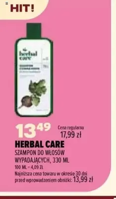 Szampon do włosów wypadających Herbal Care promocja w Drogerie Natura