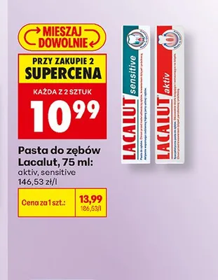 Pasta do zębów Lacalut Aktiv promocja w Biedronka