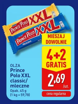 Wafel Prince Polo XXL mleczne Olza promocja w Aldi