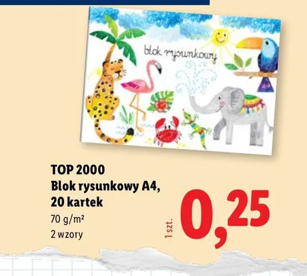 Blok rysunkowy A4 TOP 2000 20 kartek promocja w Lidl