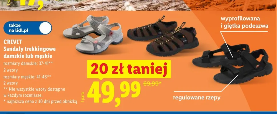 Sandały trekkingowe CRIVIT promocja w Lidl