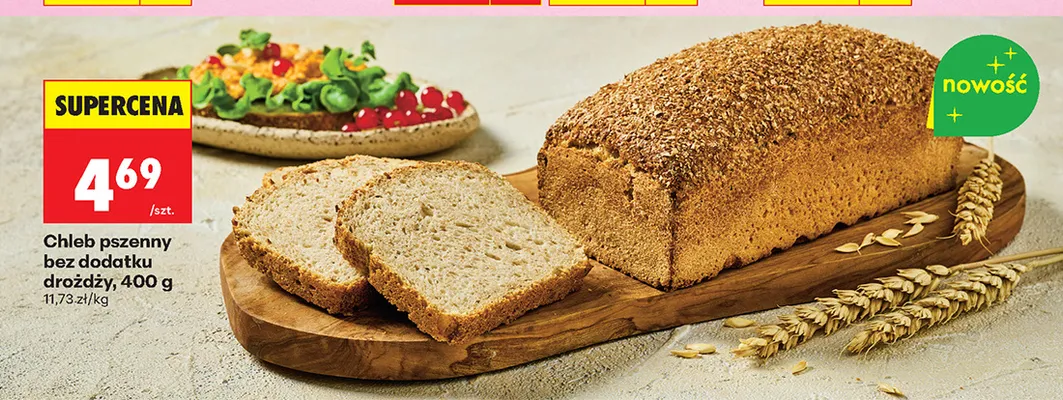 Chleb pszenny bez dodatku drożdży promocja w Biedronka