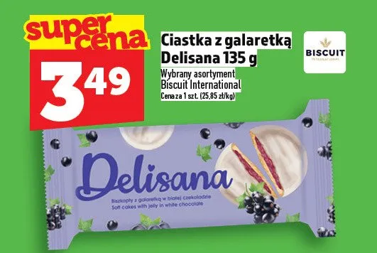 Ciastka z galaretką delisana 135g promocja w TOPAZ
