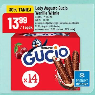 Lody Augusto Gucio Wanilia Wiśnia promocja w POLOmarket