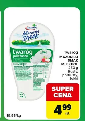 Twaróg tłusty Mazurski Smak Mlekpol promocja w Carrefour Express