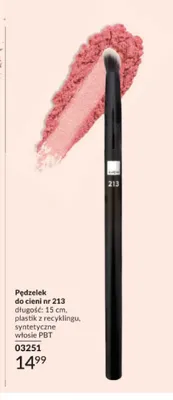 Pędzelek do cieni Avon nr 213 długość 15cm plastik z recyklingu syntetyczne włosie PBT promocja w AVON