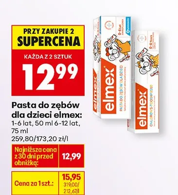 Pasta do zębów dla dzieci 1-6 lat, 50ml promocja w Biedronka