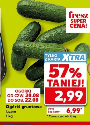 Ogórki gruntowe luzem promocja w Kaufland