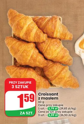 Croissant z masłem promocja w Dino