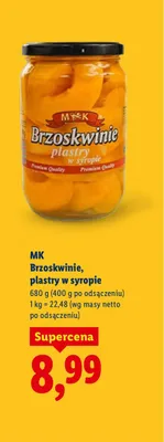 Brzoskwinie plastry w syropie promocja w Lidl