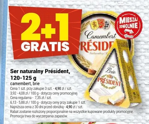 Ser Camembert naturalny Président promocja w Twój Market