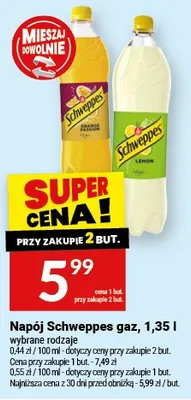 Napój Schweppes gaz promocja w Twój Market