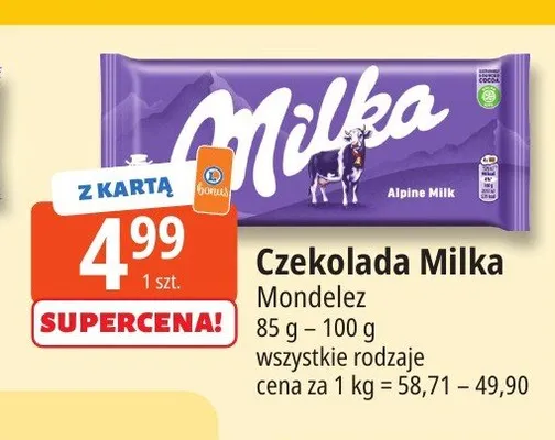 Czekolada Milka Alpine Milk promocja w Leclerc