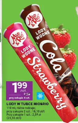 Lody wodne Cola Mio&Rio promocja w Stokrotka