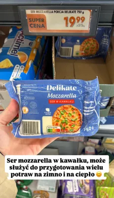 Ser mozzarella w kawałku porcja delikate promocja w Biedronka