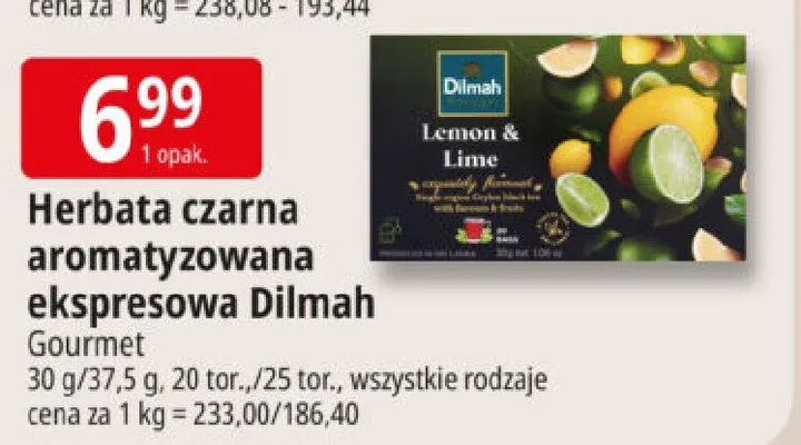 Herbata czarna aromatyzowana ekspresowa Gourmet promocja w Leclerc